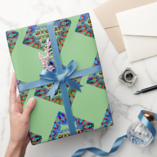 Schöner guter Tag GREEN BROWN BLUE PINK MANDALA Geschenkpapier