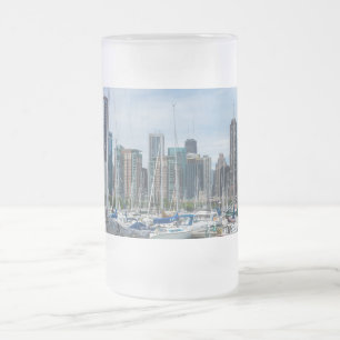 Schöner Hafen von Chicago Mattiert Glass Beer Tass Mattglas Bierglas
