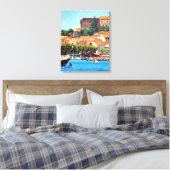 Schöner Hafen von Collioure in Blue Green Orange Leinwanddruck (Insitu (Schlafzimmer))