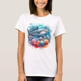 SCHÖNER HAI IM OZEAN MIT FISCHEN UND KORALLEN T-Shirt