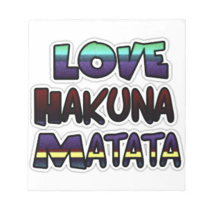 Schöner Hakuna Matata-Kunst Druck Notizblock