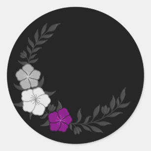 Schöner Halbmond subtiler asexueller Blume Runder Aufkleber