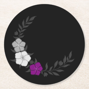 Schöner Halbmond subtiler asexueller Blume Runder Pappuntersetzer
