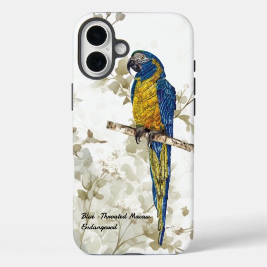 Schöner handbemalter gefährdeter Vogel (Macaw) Case-Mate iPhone Hülle (Rückseite)