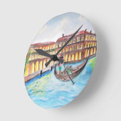 Schöner handbemalter Siebdruck Runde Wanduhr (Winkel)