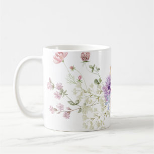 Schöner handgemalter Blumendruck Kaffeetasse