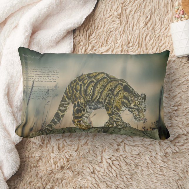 Schöner handgemalter, gefährdeter, getrübter Leopa Lendenkissen (Decke)