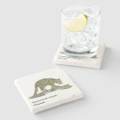 Schöner handgemalter, gefährdeter, getrübter Leopa Steinuntersetzer (Seitenansicht)