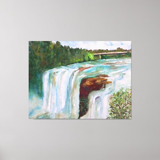 Schöner handgemalter Wasserfall Leinwanddruck (Vorderseite)