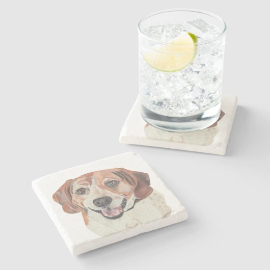 Schöner handgezeichneter Beagle Untersetzer (Seitenansicht)