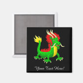 Schöner handgezeichneter chinesischer Drache Magnet (Vorderseite/Rückseite)