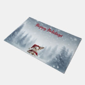 Schöner Hasen-Weihnachten Fußmatte (Schrägansicht)