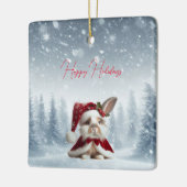 Schöner Hasen-Weihnachten Keramikornament (Links)