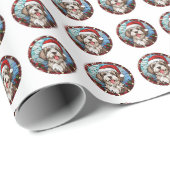 Schöner Havanese Dog Weihnachtsmuster Geschenkpapier (Rolleneckpunkt)