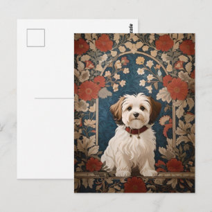 Schöner Havaneserhund William Morris Floral Postkarte