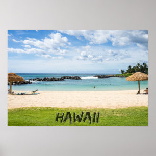 Schöner Hawaii Beach   Sun Sand & Green Paradise Poster