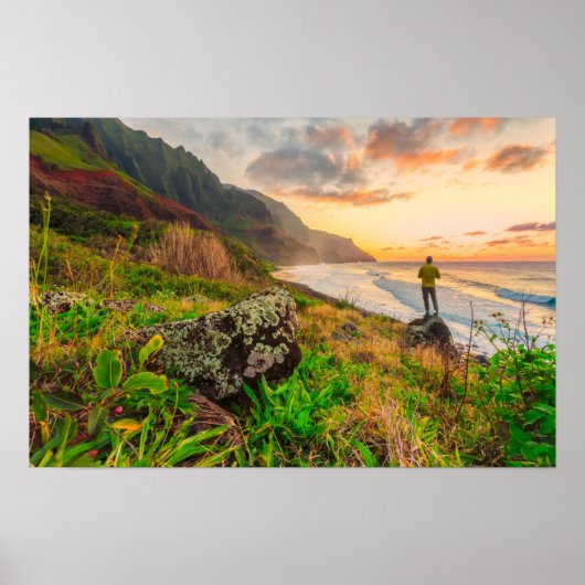 Schöner Hawaii Beach | Sun Sand & Green Paradise Poster (Vorne)