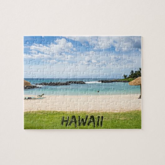 Schöner Hawaii Beach | Sun Sand & Green Paradise Puzzle (Horizontal)