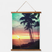 Schöner Hawaiian Sunset Wandteppich Mit Holzrahmen (Vorderseite)