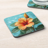 Schöner hawaiianischer Hibiskus Getränkeuntersetzer (Linke Seite)