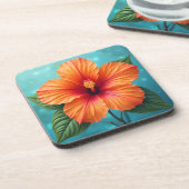 Schöner hawaiianischer Hibiskus Getränkeuntersetzer (Linke Seite)