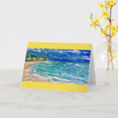 Schöner hawaiianischer Strand mit robuster Grußkar Karte (Gelbe Blume)