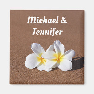 Schöner Hawaiianischer Weiße Plumeria Magnet