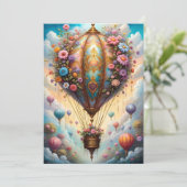 Schöner Heißluftballon Einladung (Stehend Vorderseite)