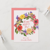 Schöner, heller Blumenreath zum Muttertag Karte (Vorderseite/Rückseite Beispiel)