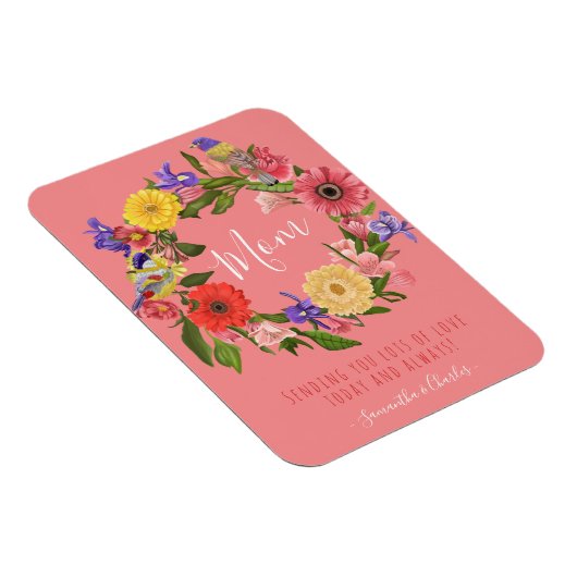 Schöner, heller Blumenreath zum Muttertag Magnet (Rechte Seite)