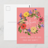 Schöner, heller Blumenreath zum Muttertag Postkarte (Vorne/Hinten)