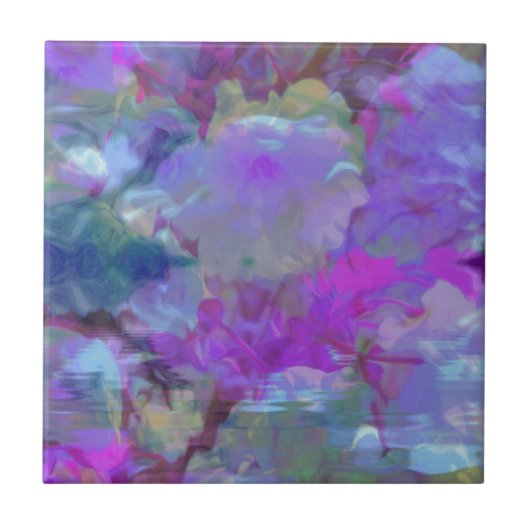 Schöner heller mehrfarbiger Blumenentwurf Fliese (Vorderseite)