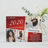 Schöner heller Roter Abschluss Einladung (Stehend Vorderseite)