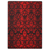 Schöner heller roter u. schwarzer Blumendamast Klemmbrett (Rückseite)