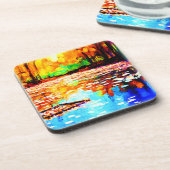 Schöner, hellfarbener Orangenwald. Jetzt kaufen Getränkeuntersetzer (Linke Seite)