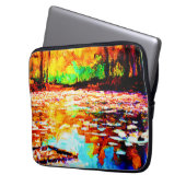 Schöner, hellfarbener Orangenwald. Jetzt kaufen Laptopschutzhülle (Vorderseite Links)