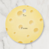 Schöner, hellgelber Käse-Slice Custom Round Geschenkanhänger (Rückseite)