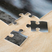 Schöner, hellroter Kardinal im Schnee Puzzle (Seite)