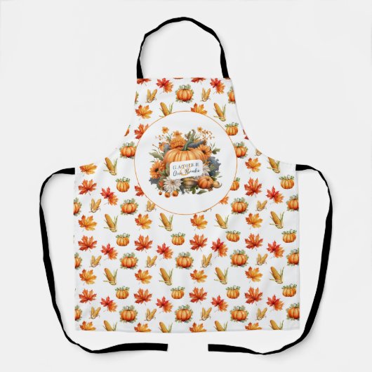 Schöner Herbst-Erntedank Pumpkin Schürze (Vorderseite)