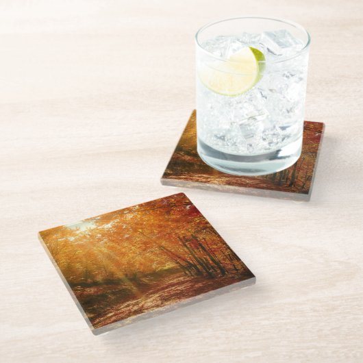 Schöner Herbst Glasuntersetzer (Schrägansicht)