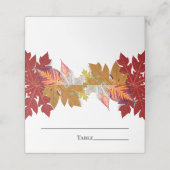 Schöner Herbst hinterlässt Herbstfarben Platzkarte (Außenseite Aufgefaltet)