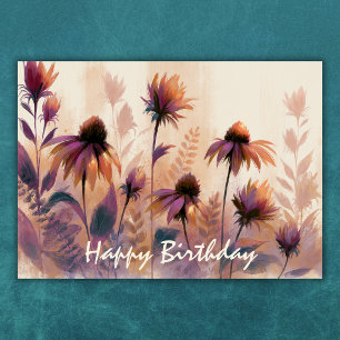 Schöner Herbst-Wildblumen-Blumen-Geburtstag Karte