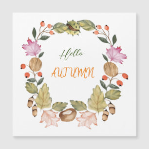 Schöner Herbstkranz der Blätter postc Magnetkarte