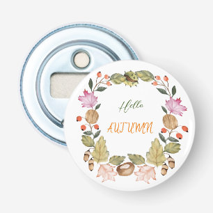 Schöner Herbstkranz mit Aquarellfarbe Flaschenöffner