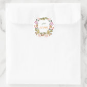 Schöner Herbstkranz mit Aquarellfarbe Runder Aufkleber (Tasche)