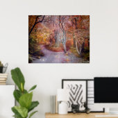 Schöner Herbstspazierweg Fantasy Art Forest Path Poster (Heimbüro)