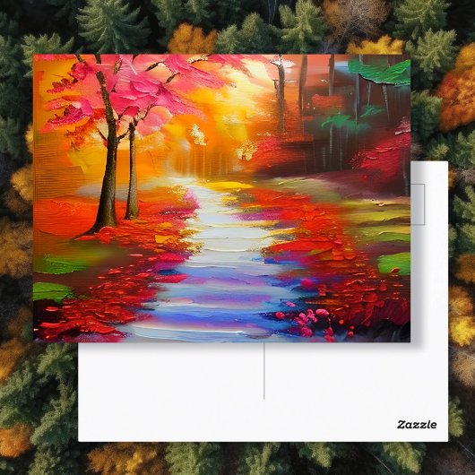 Schöner Herbsttag | Herbstweg Postkarte