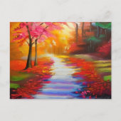 Schöner Herbsttag | Herbstweg Postkarte (Vorderseite)