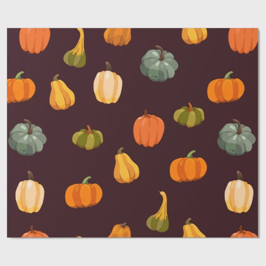 Schöner Herbstuntergrund mit bunten Kürbissen Geschenkpapier (Flach)