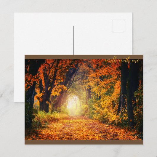 Schöner Herbstwald Postkarte (Vorne/Hinten)